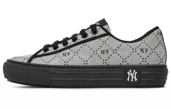 Кроссовки Playball Canvas женские низкие серые/черные Mlb