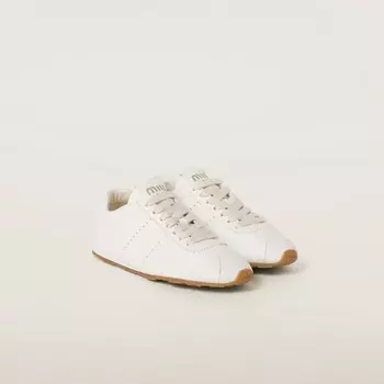 Кроссовки Plume из кожи наппа Miu Miu, белый