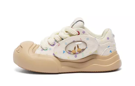 Кроссовки Pokemon X Canvas унисекс с низким верхом белого цвета Ocai, цвет Eevee