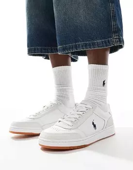 Кроссовки Polo Ralph Lauren Court Sport из белой кожи на резиновой подошве