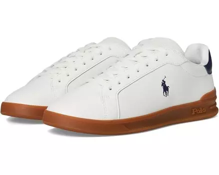Кроссовки Polo Ralph Lauren Heritage Court II Leather-Suede Sneakers, цвет Deckwash White/Navy