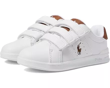 Кроссовки Polo Ralph Lauren Kids Heritage Court III EZ, цвет White/Tan