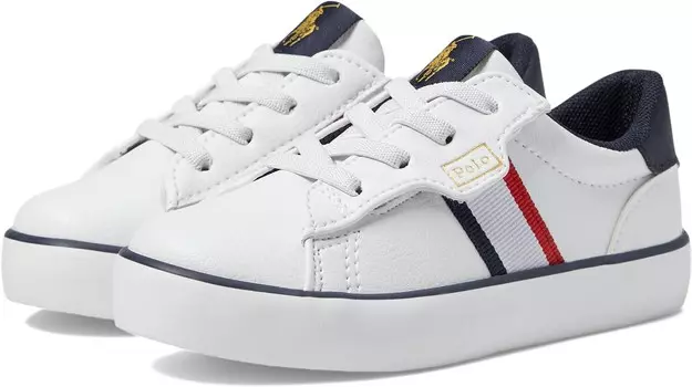 Кроссовки Polo Ralph Lauren Kids Rexley EZ, цвет White/Navy/Red