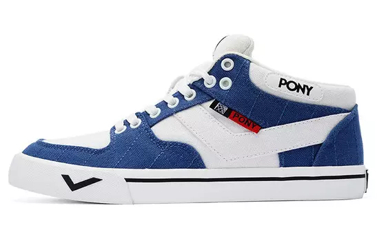 Кроссовки PONY Atop Skateboarding Shoes Men Low-top Blue, синий