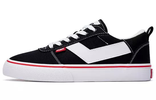 Кроссовки PONY Skate Skateboarding Shoes Unisex Low-top Black/White, черный/белый
