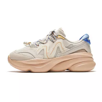 Кроссовки Pop Mart X ANTA Lifestyle Shoes Women's Low-top Beige/Brown, коричневый