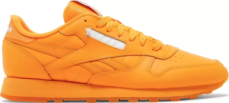 Кроссовки popsicle x classic leather 'semi fire spark' Reebok, апельсин