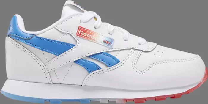 Кроссовки popsicle x classic leather little kid 'white instinct red' Reebok, белый