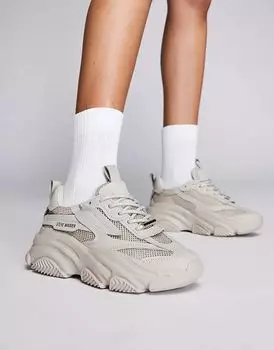 Кроссовки Possession-E chunky серо-бежевого цвета Steve Madden