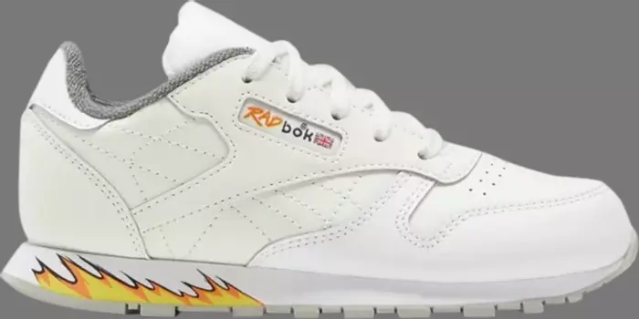 Кроссовки power rangers x classic leather little kid 'major funky' Reebok, белый