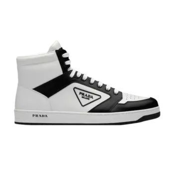 Кроссовки Prada District Leather Sneaker High 'White Black', белый