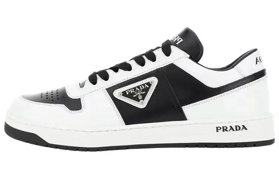 Кроссовки Prada Downtown Leather, черный / белый