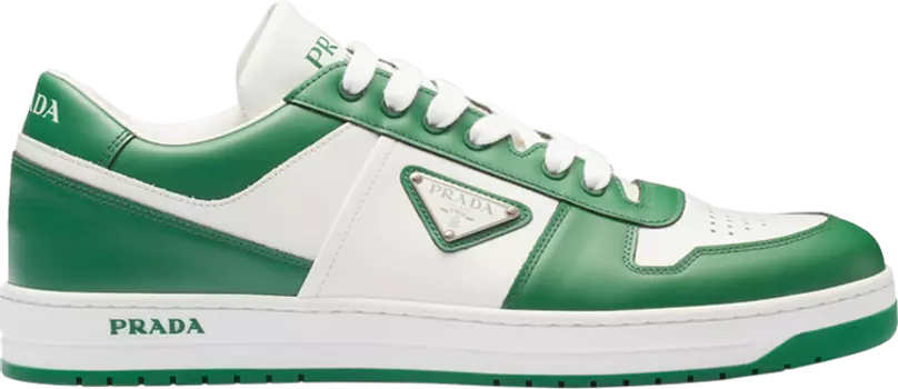 Кроссовки Prada Downtown Leather 'Green', зеленый