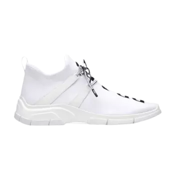 Кроссовки Prada Knit Fabric Sneakers 'White Black', белый