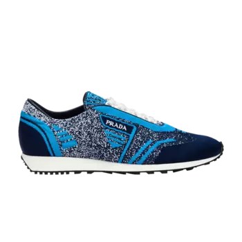Кроссовки Prada Knit Jacquard Fabric Low 'Navy', синий