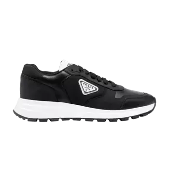 Кроссовки Prada Leather and Re-Nylon Black White, черный