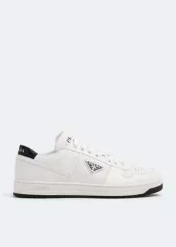 Кроссовки PRADA Leather sneakers, белый