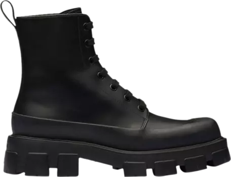 Кроссовки Prada Monolith Leather Ankle Boot 'Black', черный