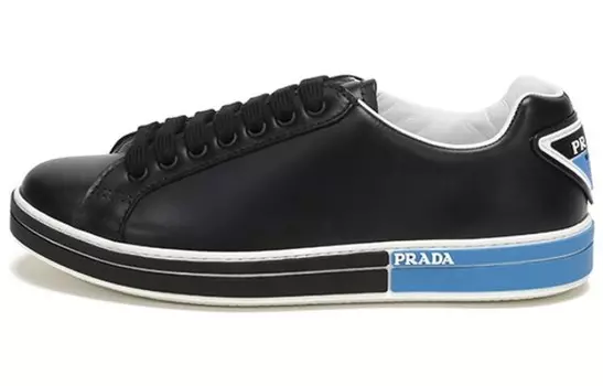 Кроссовки PRADA Skateboarding Shoes Men Low-top Black/Blue, черный/синий