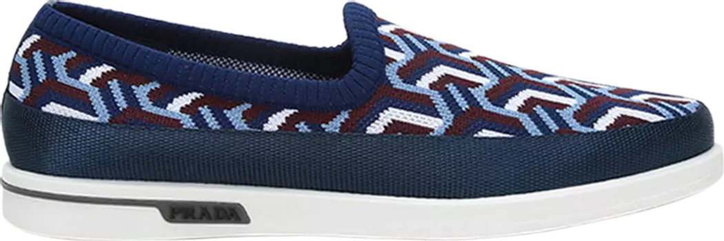 Кроссовки Prada St Tropez Jacquard Knitted Loafers 'Blue', синий