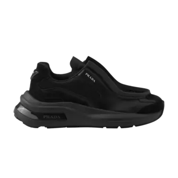 Кроссовки Prada Systeme Brushed Leather Sneaker, черный