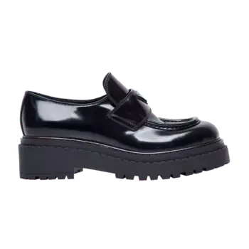 Кроссовки Prada Wmns Brushed Leather Platform Loafer Black, черный