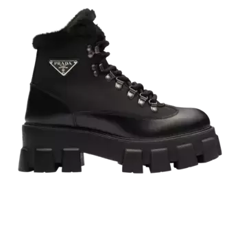 Кроссовки Prada Wmns Monolith Brushed Leather and Nylon Boot, черный