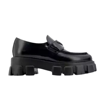 Кроссовки Prada Wmns Monolith Pointy Brushed Leather Loafers Black, черный
