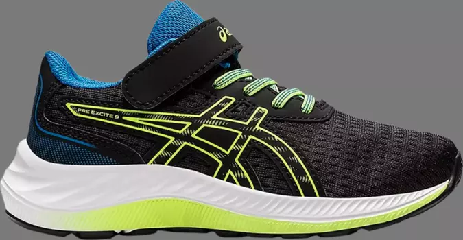 Кроссовки pre excite 9 ps 'black hazard green' Asics, черный