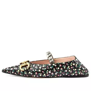 Кроссовки pre-loved x liberty london floral ballet flats 'black' Gucci, черный