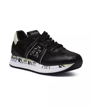 Кроссовки Premiata Conny с элементами кожи, черный