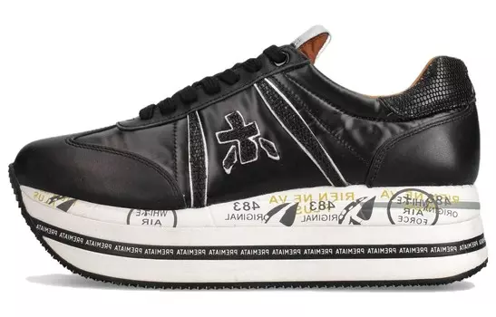 Кроссовки Premiata Lifestyle Shoes Women's Low-top Black/White, черный/белый