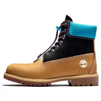 Кроссовки premium 6 inch wide fit waterproof boots 'wheat nubuck with black and blue collar' Timberland, желтый