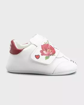 Кроссовки Prewalker Logo Rose-Print для девочки, для новорожденных-9M Dolce&Gabbana