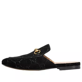 Кроссовки princetown flat 'black velvet' Gucci, черный