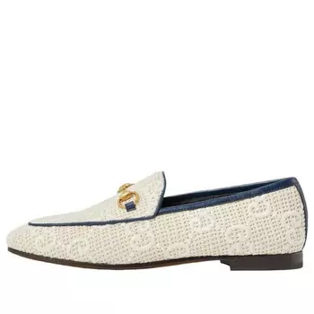 Кроссовки princetown gg-supreme canvas backless loafers 'cream' Gucci, белый