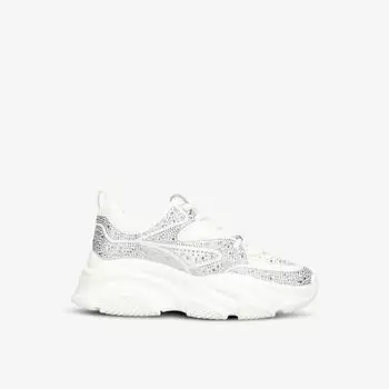 Кроссовки Privy из искусственной замши и сетки, украшенные стразами Steve Madden, белый