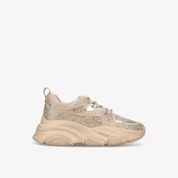 Кроссовки Privy из искусственной замши и сетки, украшенные стразами Steve Madden, бежевый