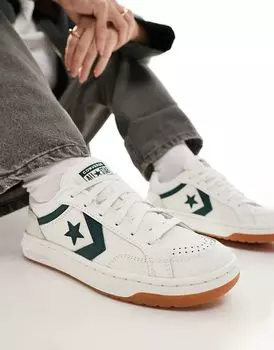 Кроссовки Pro Blaze Classic Ox в кремово-белом и зеленом цвете с резиновой подошвой Converse