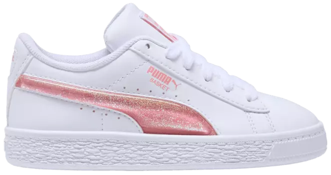 Кроссовки Puma Basket Little Kid 'Glitter', белый