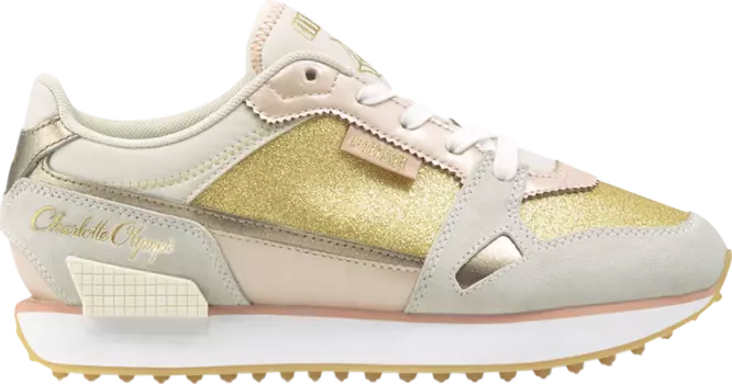 Кроссовки Puma Charlotte Olympia x Wmns Mile Rider Gold Glitter, белый