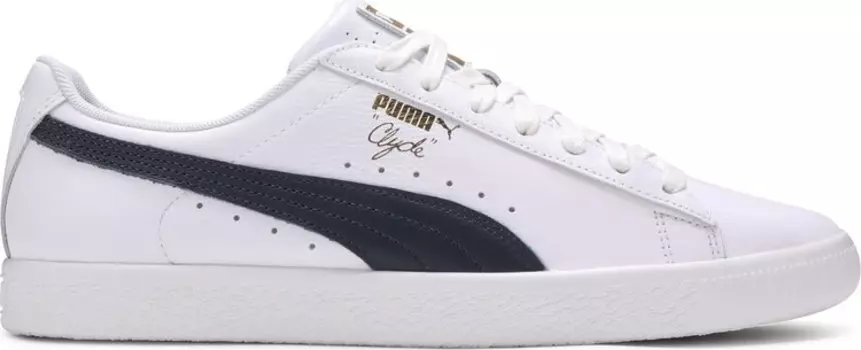 Кроссовки Puma Clyde Core Leather Foil White Navy, белый