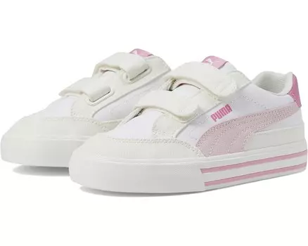Кроссовки PUMA Kids Court Classic Vulc, цвет Puma White/Mauve Mist/Vapor Gray