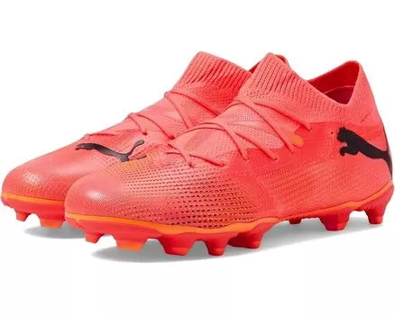 Кроссовки PUMA Kids Future 7 Match Firm Ground/Artificial Ground, цвет Sunset Glow/Puma Black/Sun Stream