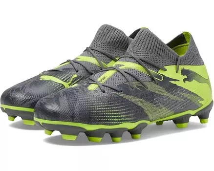 Кроссовки PUMA Kids Future 7 Match Rush Firm Ground/Artificial Ground, цвет Strong Gray/Cool Dark Gray/Electric Lime