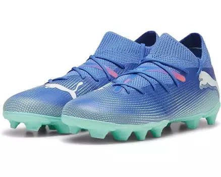 Кроссовки PUMA Kids Future Match Firm Artificial Ground, цвет Bluemazing/Puma White/Electric Peppermint