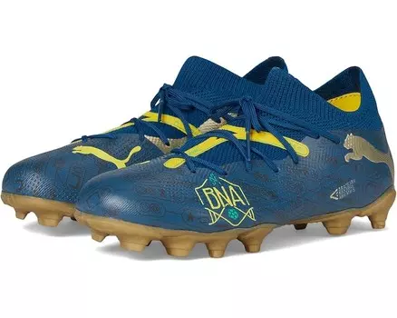 Кроссовки PUMA Kids Future Match Neymar Jr., цвет Sailing Blue/Marine Blue/Pel Yellow/Grassy Green/Gold