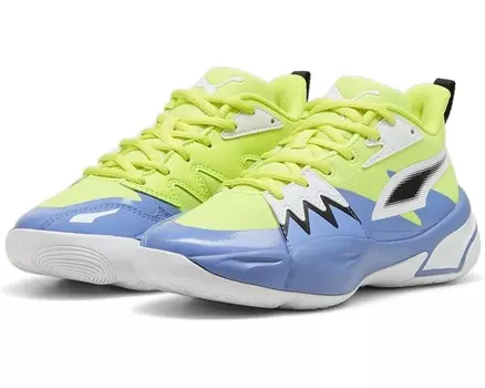 Кроссовки PUMA Kids Puma Kids Genetics Basketball Sneaker, цвет Electric Lime/Blue Skies