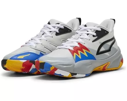 Кроссовки PUMA Kids Puma Kids Genetics Basketball Sneaker, цвет Glacial Gray/Cool Mid Gray