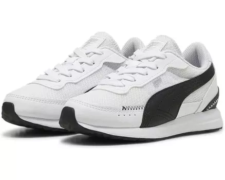 Кроссовки PUMA Kids Puma Kids Road Rider Leather Sneakers, цвет Puma White/Puma Black